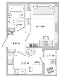 Квартира 35,9 м², 1-комнатная - изображение 1