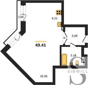 Квартира 49,4 м², 1-комнатная - изображение 1