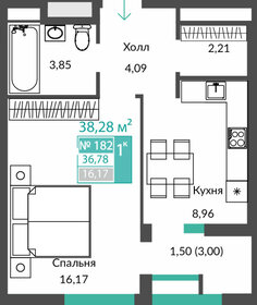 36,8 м², 1-комнатная квартира 5 384 000 ₽ - изображение 20