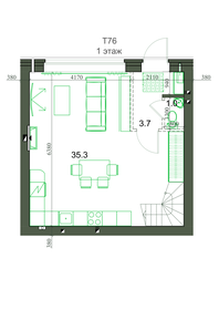 Квартира 76,5 м², 3-комнатная - изображение 1