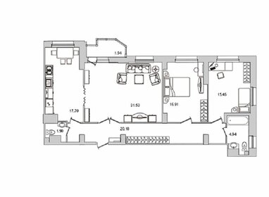 Квартира 104,7 м², 3-комнатная - изображение 1