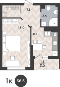 38,5 м², 1-комнатная квартира 2 650 000 ₽ - изображение 82