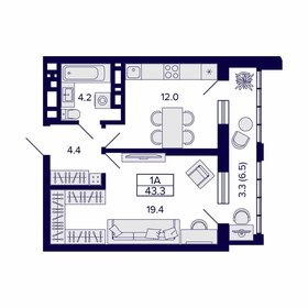 43,2 м², 1-комнатная квартира 8 078 400 ₽ - изображение 78