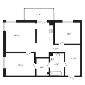 Квартира 64 м², 3-комнатная - изображение 1