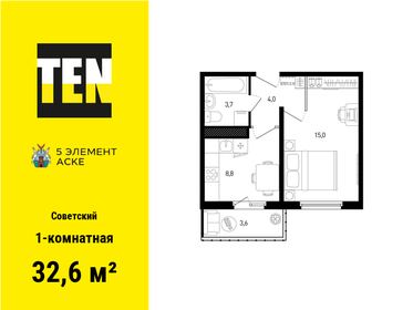 32,5 м², 1-комнатная квартира 4 600 000 ₽ - изображение 25