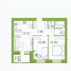 Квартира 57 м², 3-комнатная - изображение 2