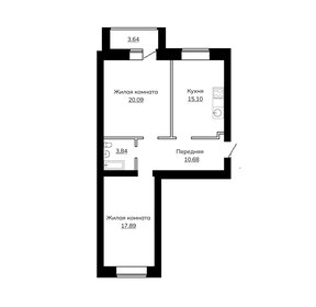 Квартира 57,4 м², 2-комнатная - изображение 1