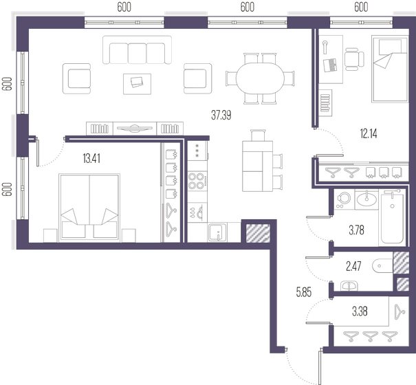 78,4 м², 2-комнатная квартира 27 871 560 ₽ - изображение 24