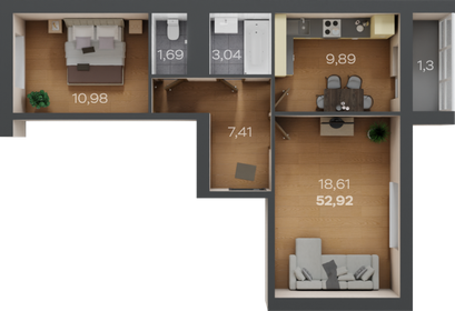 51,2 м², 2-комнатная квартира 3 734 000 ₽ - изображение 12