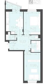 Квартира 66,3 м², 2-комнатная - изображение 1