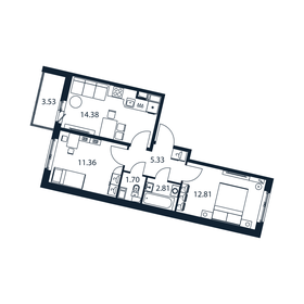 51,1 м², 2-комнатная квартира 10 300 000 ₽ - изображение 47