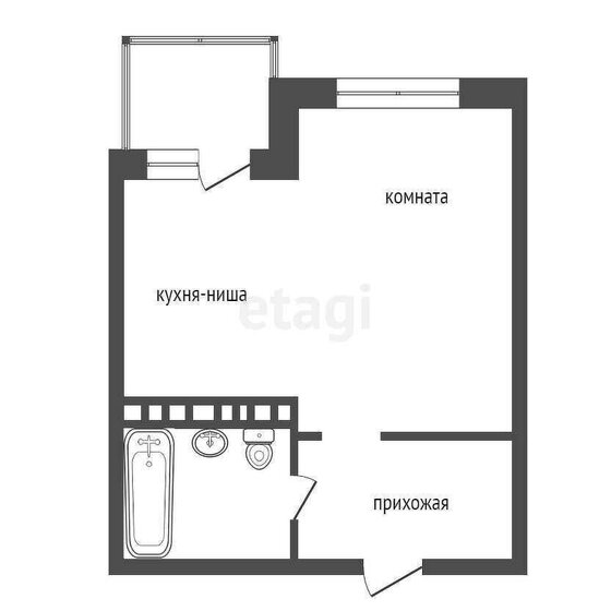 29,7 м², квартира-студия 3 850 000 ₽ - изображение 1