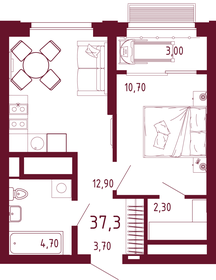 38,1 м², 1-комнатная квартира 5 700 000 ₽ - изображение 58