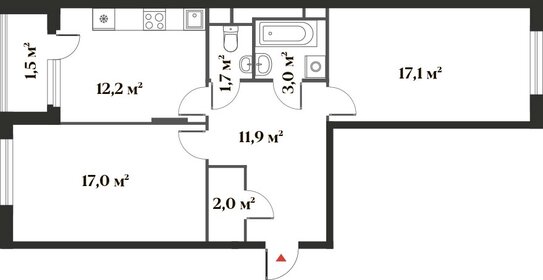 70,2 м², 2-комнатная квартира 14 000 000 ₽ - изображение 23