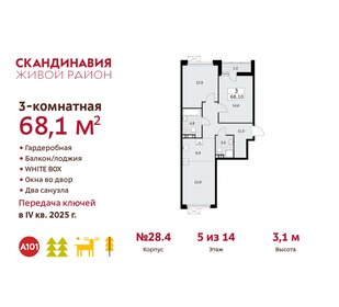 71,1 м², 3-комнатная квартира 21 000 000 ₽ - изображение 125