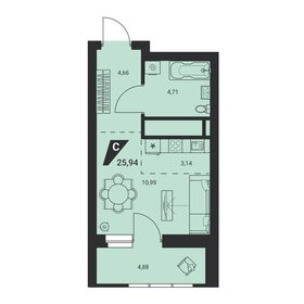 24,6 м², квартира-студия 3 350 000 ₽ - изображение 16