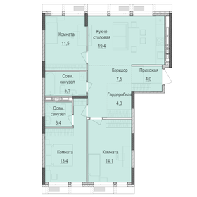 Квартира 82,6 м², 3-комнатная - изображение 1