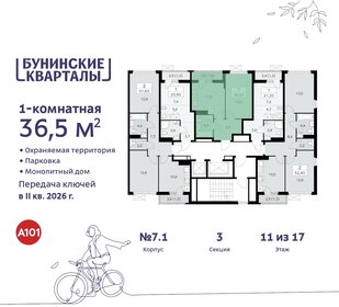 36,5 м², 1-комнатная квартира 10 271 357 ₽ - изображение 2