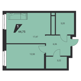 47 м², 1-комнатная квартира 7 200 000 ₽ - изображение 71