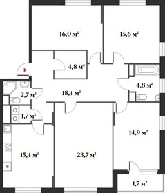 Квартира 119,1 м², 4-комнатная - изображение 1