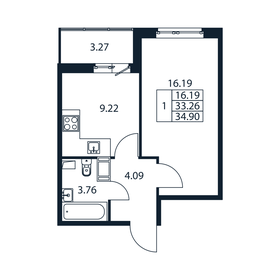 34,7 м², 1-комнатная квартира 6 133 050 ₽ - изображение 5