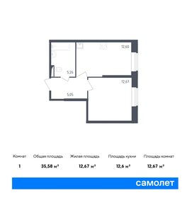 Квартира 35,6 м², 1-комнатная - изображение 1