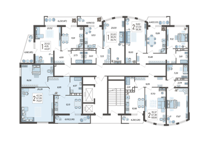 70,1 м², 2-комнатная квартира 9 788 779 ₽ - изображение 32