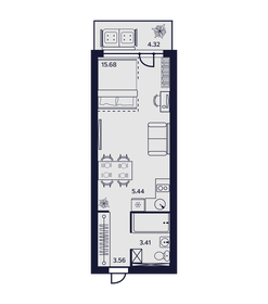 31,4 м², 1-комнатные апартаменты 7 018 319 ₽ - изображение 11