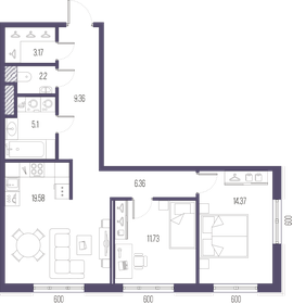 71,9 м², 2-комнатная квартира 24 500 000 ₽ - изображение 10