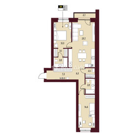 95,8 м², 2-комнатная квартира 7 200 000 ₽ - изображение 48