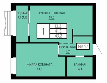 49,9 м², 1-комнатная квартира 16 145 796 ₽ - изображение 13