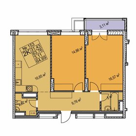 Квартира 64,7 м², 2-комнатная - изображение 1