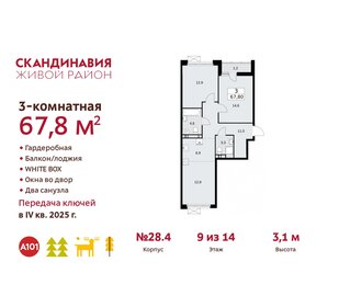 72,5 м², 3-комнатная квартира 17 200 000 ₽ - изображение 25