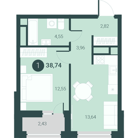 43,3 м², 1-комнатная квартира 5 300 000 ₽ - изображение 43