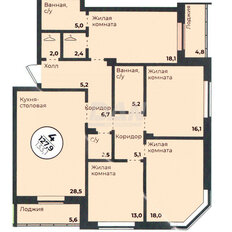 Квартира 127,8 м², 4-комнатная - изображение 2