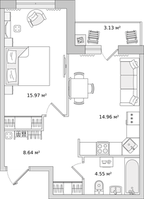 37,2 м², 1-комнатная квартира 8 098 000 ₽ - изображение 46