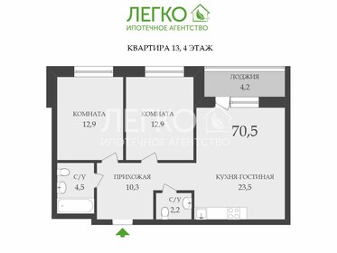 Квартира 70,9 м², 3-комнатная - изображение 1