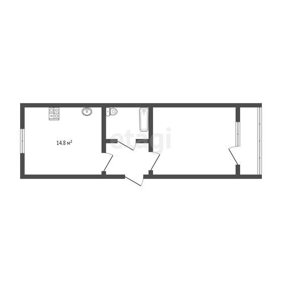 40,6 м², 1-комнатная квартира 5 900 000 ₽ - изображение 1