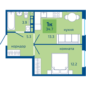 32,9 м², 1-комнатная квартира 3 730 000 ₽ - изображение 33