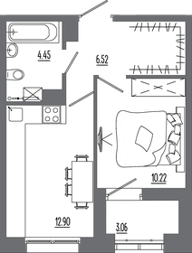 40,6 м², 1-комнатная квартира 6 267 780 ₽ - изображение 19