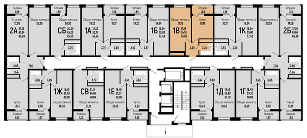 37,7 м², 1-комнатная квартира 4 500 000 ₽ - изображение 63