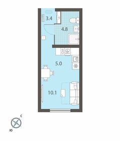 26,3 м², квартира-студия 3 999 000 ₽ - изображение 29