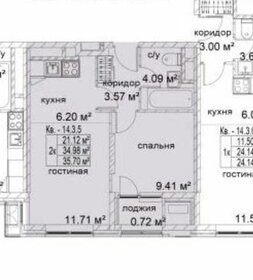 Квартира 37 м², 1-комнатная - изображение 1