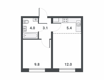 33 м², 1-комнатная квартира 3 088 800 ₽ - изображение 14