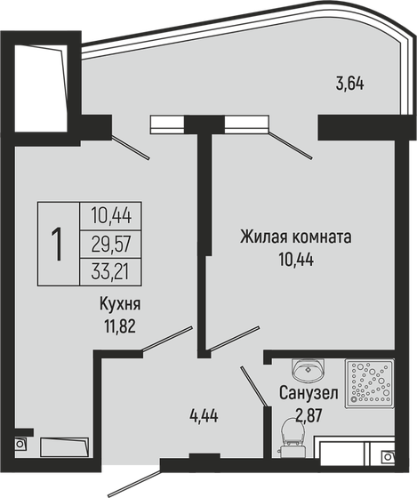 32 м², 1-комнатная квартира 10 246 972 ₽ - изображение 44