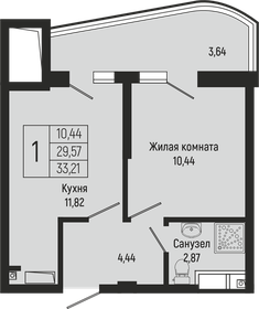 Квартира 32,5 м², 1-комнатная - изображение 1