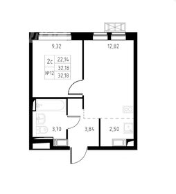 Квартира 32,2 м², 2-комнатная - изображение 1