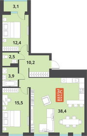 86,9 м², 3-комнатная квартира 9 990 000 ₽ - изображение 96