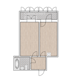 Квартира 43,6 м², 1-комнатная - изображение 1