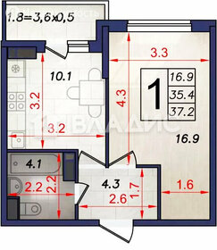 37 м², 1-комнатная квартира 4 700 000 ₽ - изображение 39